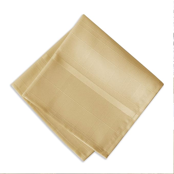 Newbridge Set de 4 Servilletas de Tela Cuadradas, Elegance Plaid, 100% Poliéster, Ribbon Gold miniatura 3