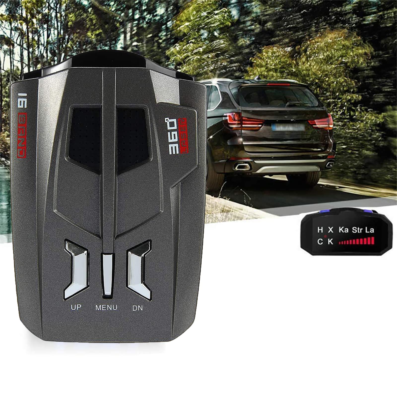 HJJH Rilevatore Radar, rilevatore GPS per Auto, per Sistema di Allarme vocale di rilevamento a 360° Schermo LED, rilevatore Radar per Metal Detector Radar per Auto