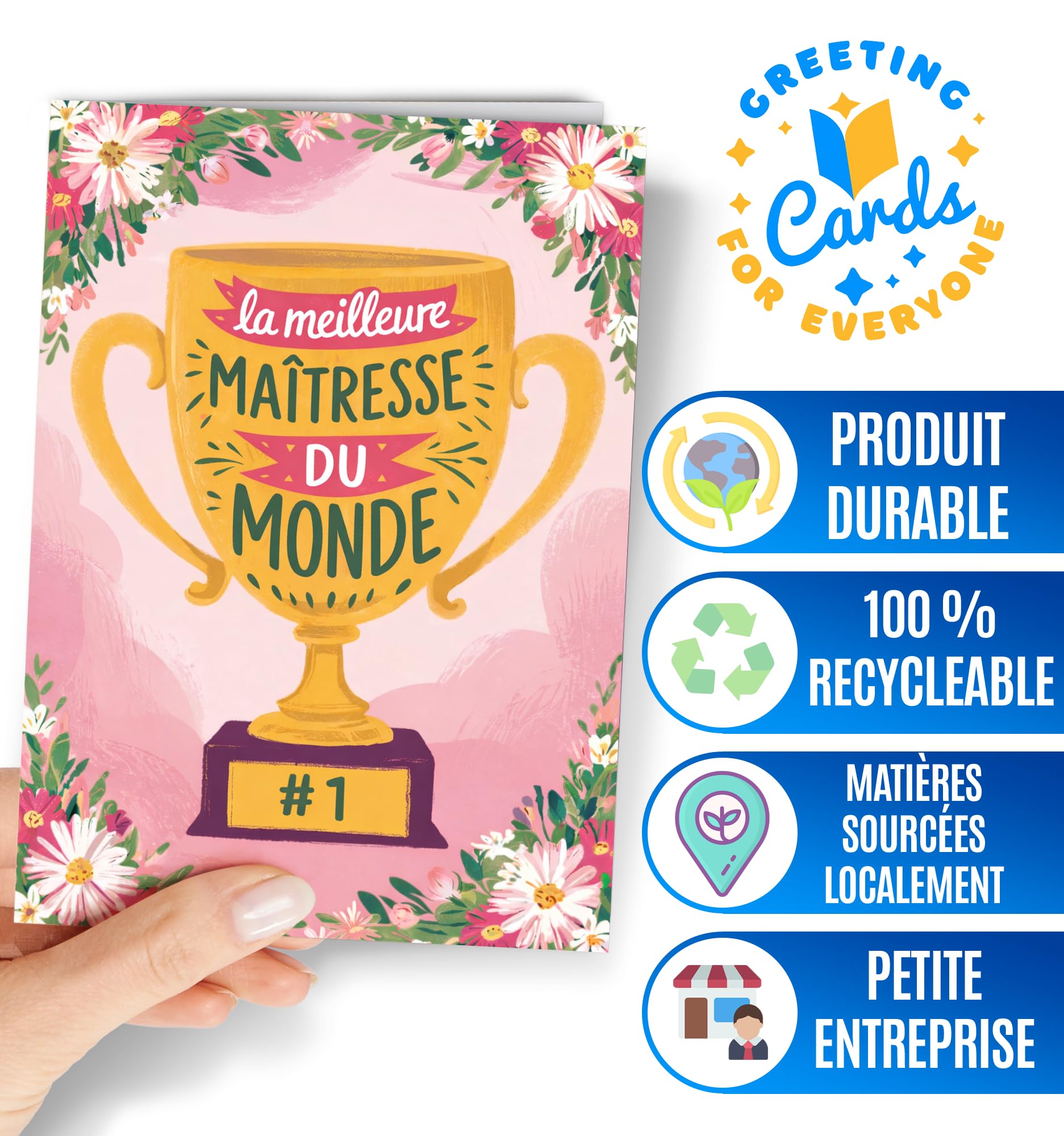 Merci Carte Maitresse d'école - Cadeau Remerciement Fin d'Année Professeur - Enseignants Cadeaux Original