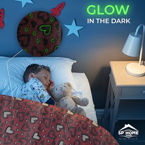 Miniatura 8 de SP HOME GOODS Manta de forro polar que brilla en la oscuridad, regalo para niñas y niños de 4 a 14 años y para nietos. Manta de forro polar
