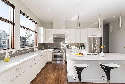 Miniatura 8 de Tiradores de acero niquelado inoxidable y cepillado para armarios, cajones de cocina, 5 pulgadas (12.7 cm) de largo, abertura central de 3 pulgadas