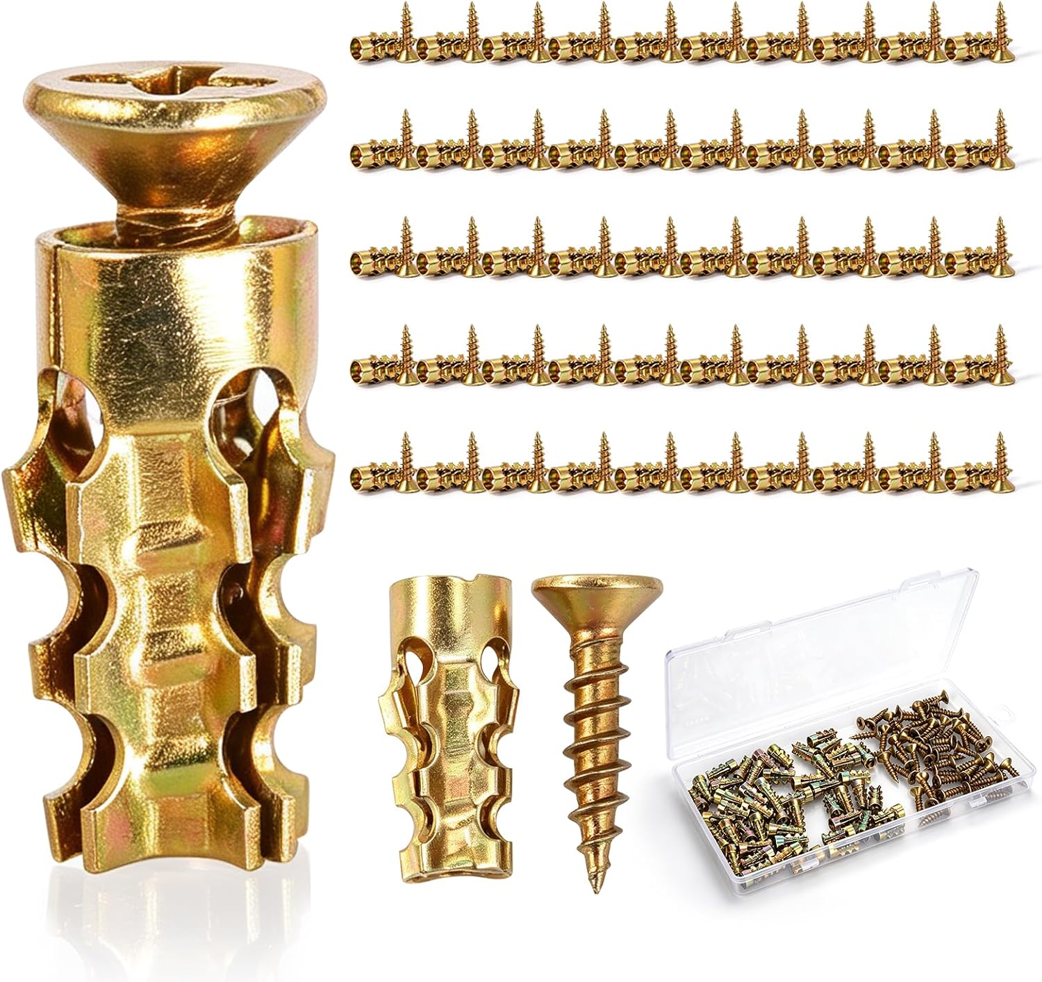 6×14mm Short Expansion Screw Set, Stone Expansion Anchor with Box (50pcs)