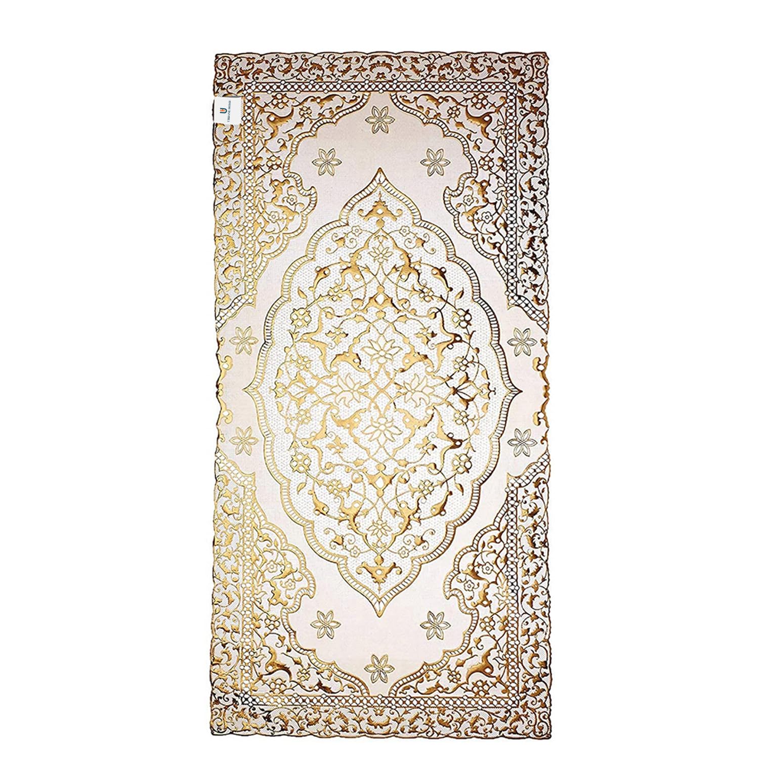 Urbane Home Table Runner Virgin Vinyl, Soft Fabric Design Might Be Vary as per Availability (Gold)