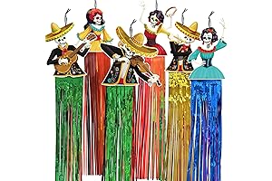6pcs Day of The Dead Decorations, 3.3ft Dia De Los Muertos Decorations