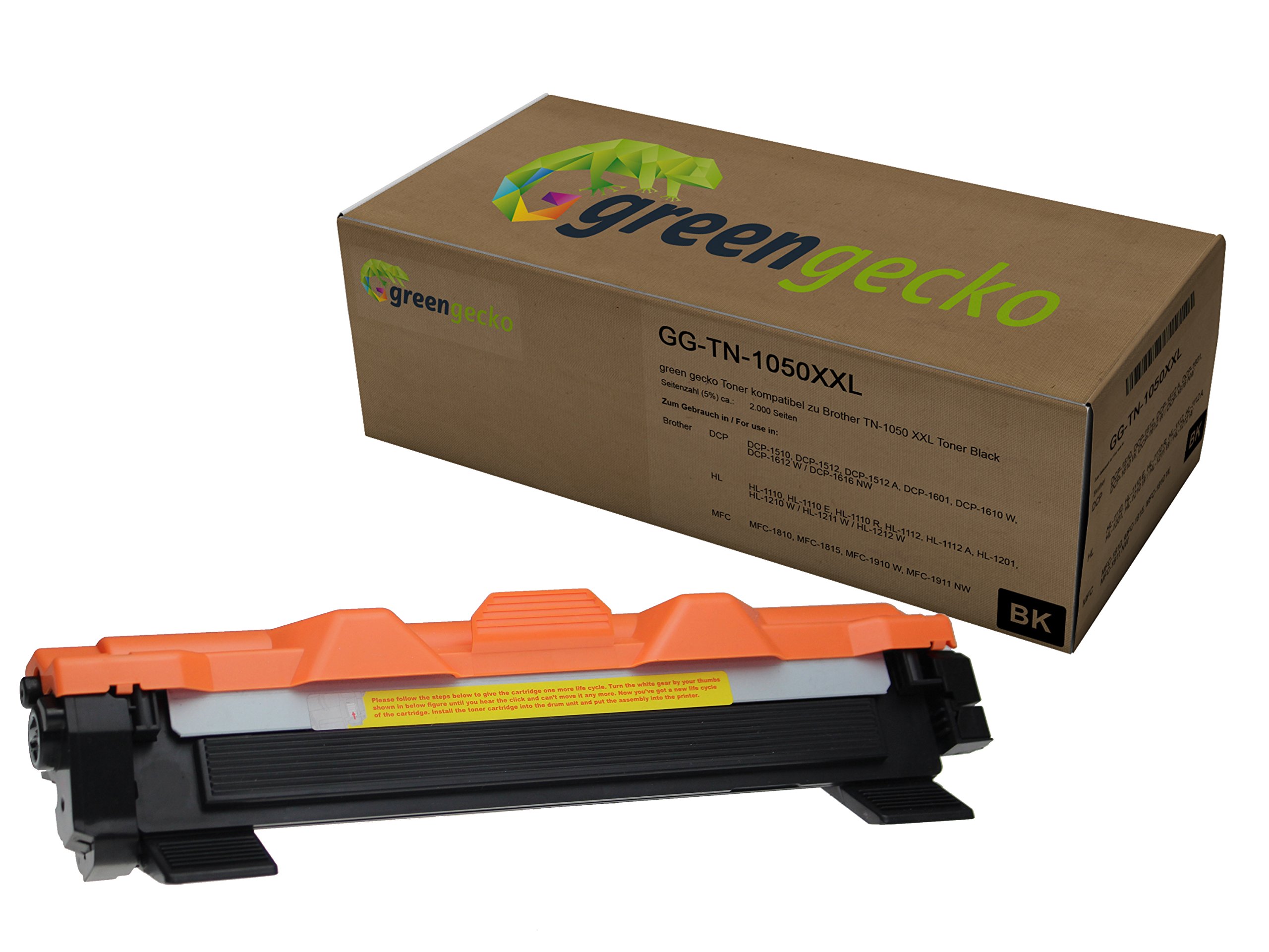 XXL toner zastępuje Brother TN-1050 | 2000 stron (100% więcej zawartości) | do Brother DCP-1510, HL-1110, MFC-1910 W | wkład do drukarki czarny