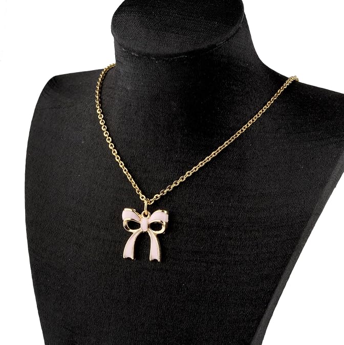 ENSIANTH Pink Bow Jewelry Coquette Gift Coquette Jewelry Bow Pink Pearl Earring Coquette Aesthetic Earring