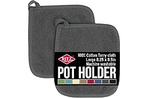 Ritz Terry 100% Cotton Potholders for Enhanced Heat Protection