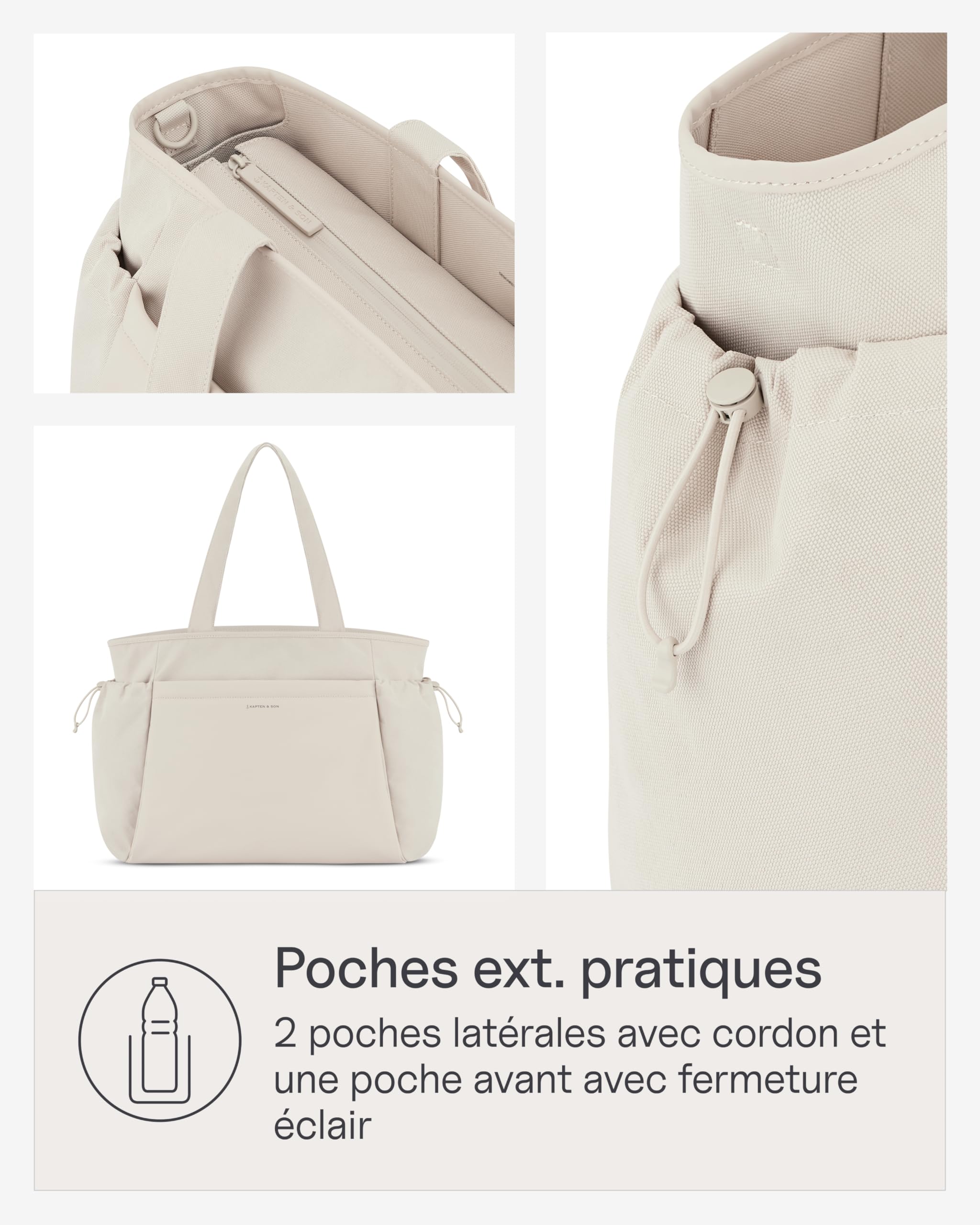 Kapten & Son Shopper Hellvi Diaper Set Sac à langer 25 l fixation poussette valise trousse toilette matelas langer porte-bouteille isotherme