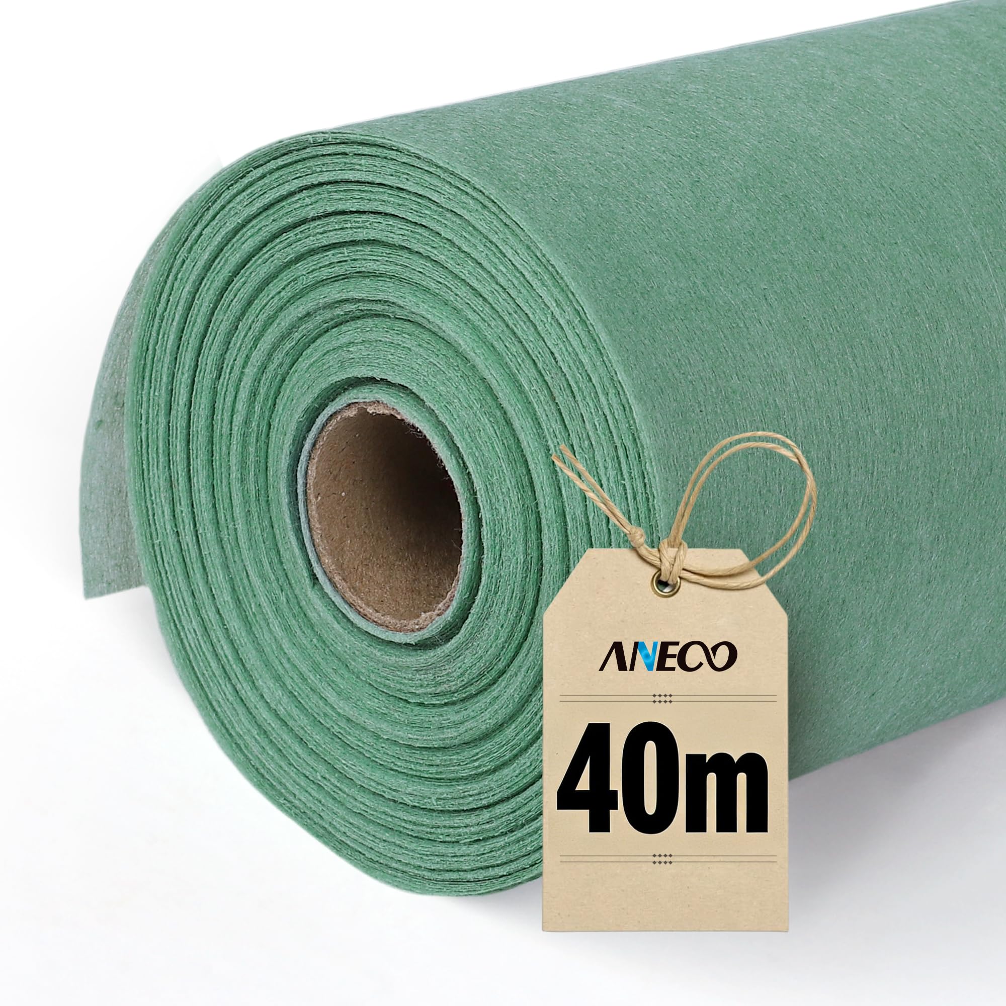 Aneco Vlies Einweg-Tischläufer(30 cm x 40 m),Grüner, Dekoratives Tischband als Papierrolle für Hochzeiten, Taufen, Kommunionen, Geburtstage, Weihnachten & Feierlichkeiten, reißfest & farbecht