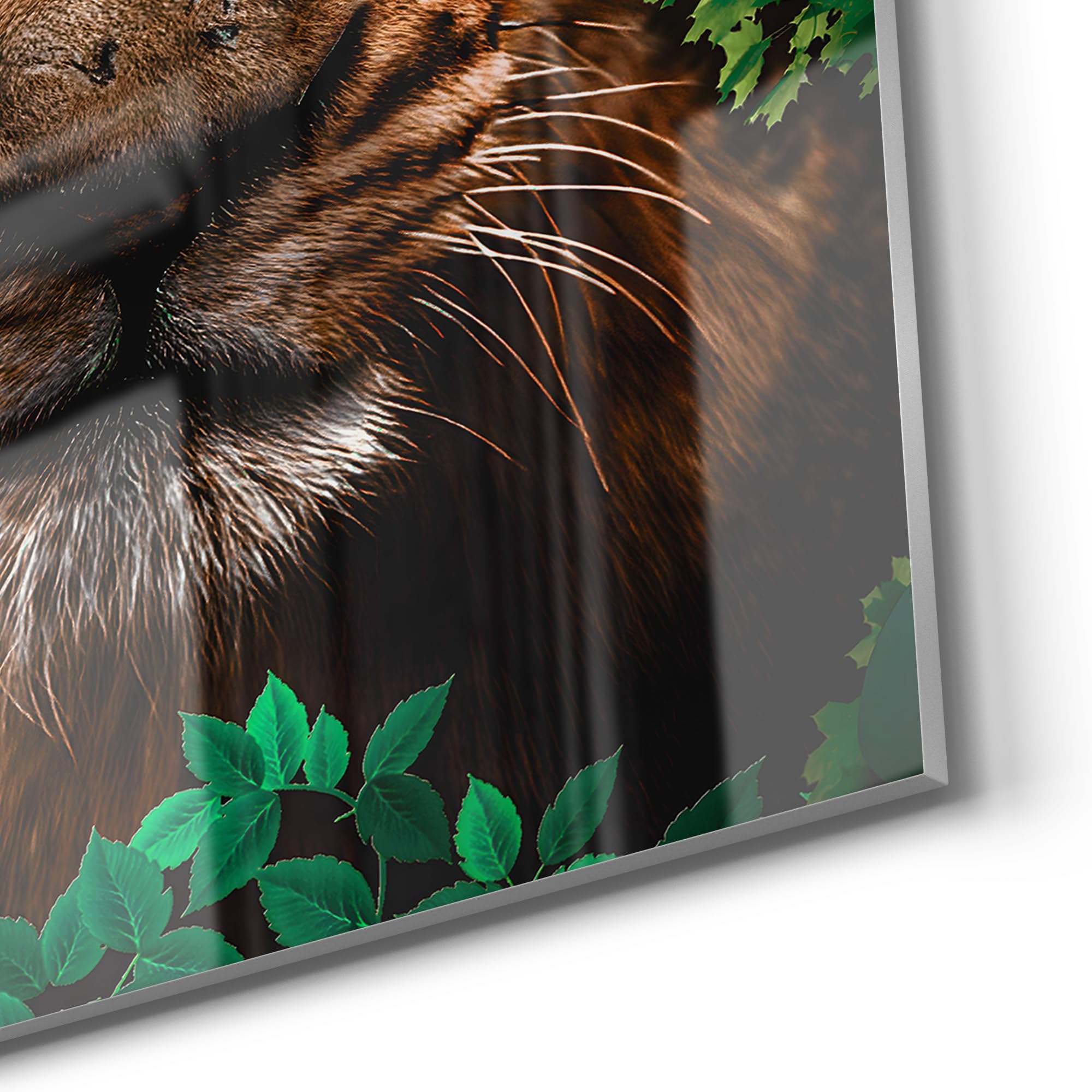 DEQOART Pizarra magnética de cristal, 60 x 90 cm, diseño "Majestad del bosque", pizarra magnética de cristal, incluye imanes, bolígrafo y paño para cocina y oficina, pizarra magnética y se puede
