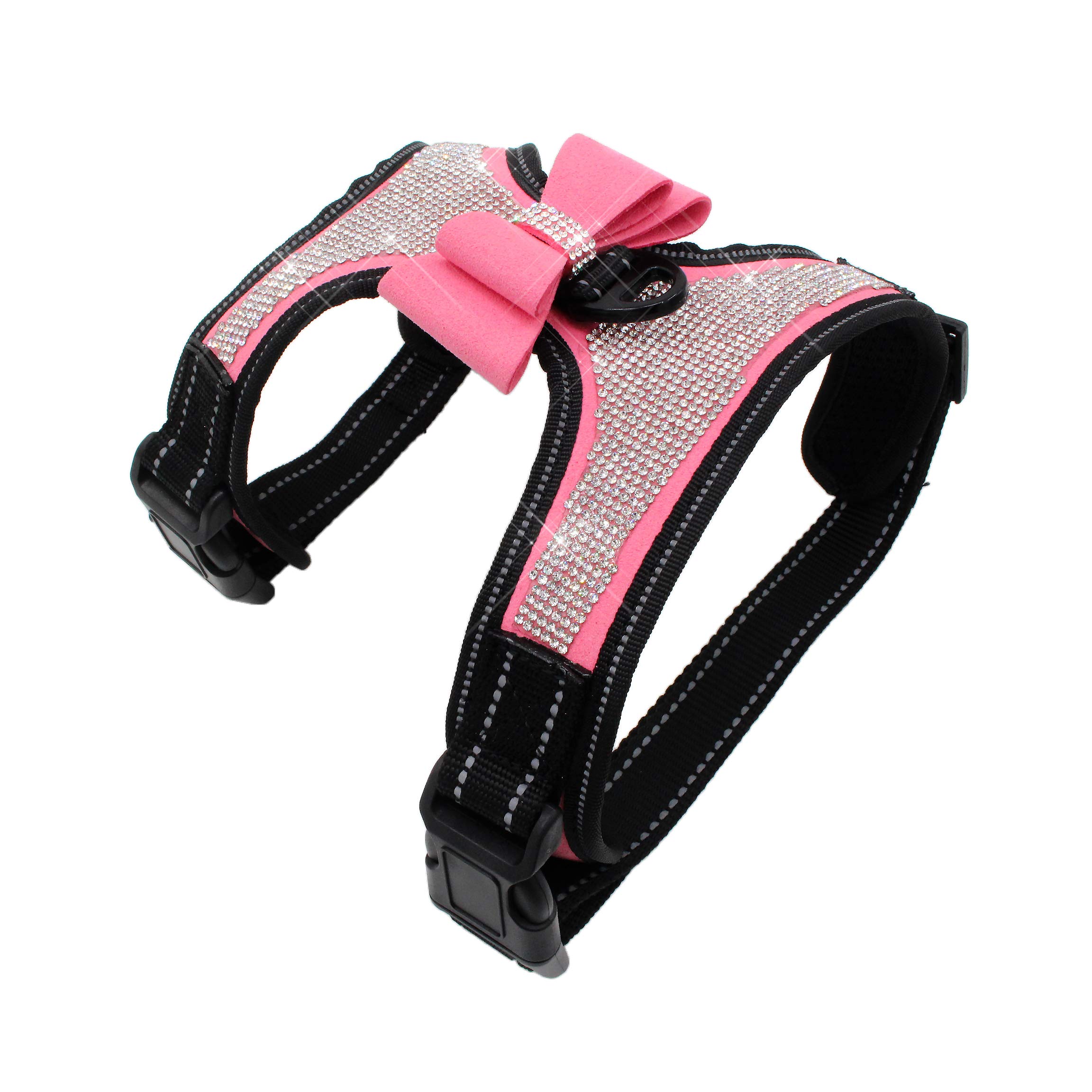 Newtensina Bow Ties Dog Harness with Diamante - Pink - XL