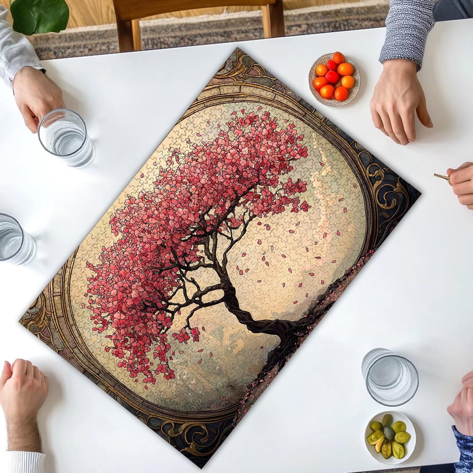 Puzzle 3000 elementów dla dorosłych, kwiaty wiśni dla dorosłych, drewniane puzzle z pudełkiem prezentowym, puzzle kwiatowe do rodzinnych gier edukacyjnych, unikalne prezenty dla kobiet/mężczyzn