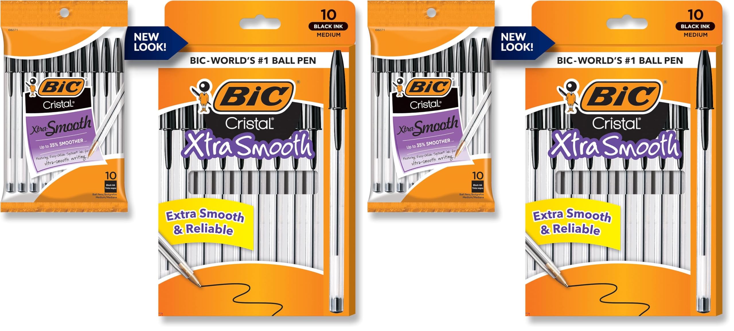 BIC Cristal Xtra Smooth Ballpoint Pen, Medium Point (1.0mm), Black, For Everyday Writing Activities, 10-Count (Pack of 2)