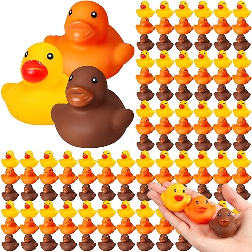 120 patos de goma de Acción de Gracias, para otoño, otoño, Acción de Gracias, flotante, patos chirriantes para fiestas temáticas de otoño,