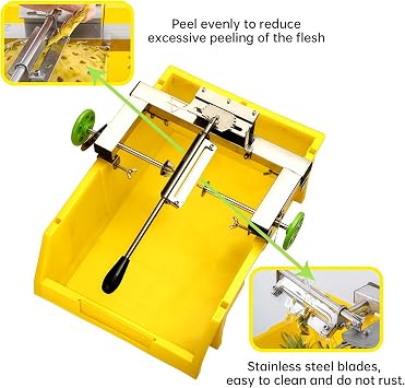 Kolice Commercial Pineapple Peeler Machine, Stainless Steel Pineapple Peeler Machine Kit with 5 Replacement Blades, No waste of pulp