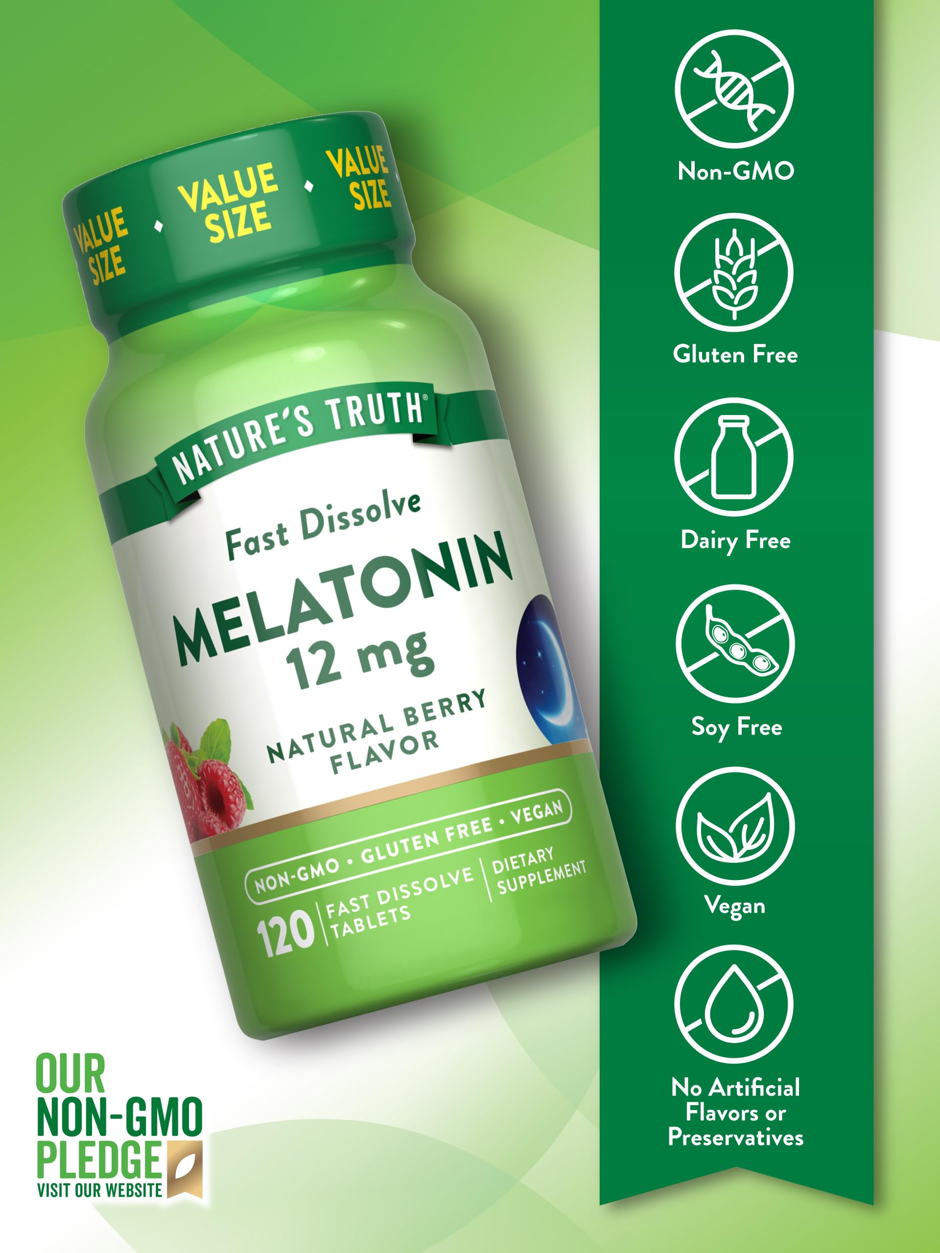 Nature's Truth, Melatonin 12mg, 120 Count — Amazon image 3