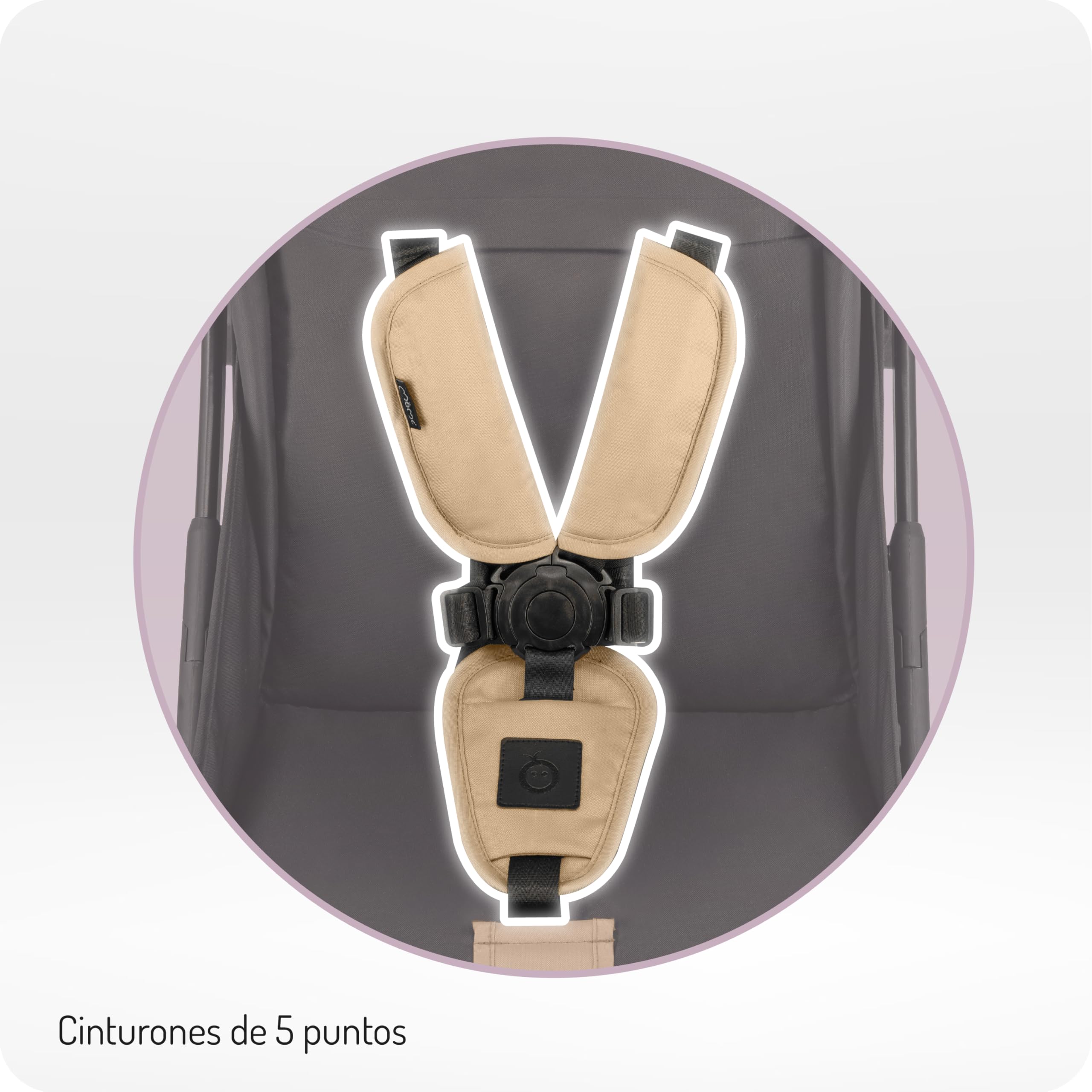 MoMi PAOLA Silla de Paseo Ligera y Compacta hasta 22 kg, Plegado Automático, Arnés de 5 Puntos, Ruedas con Suspensión, Cesta de Almacenamiento, Portavasos