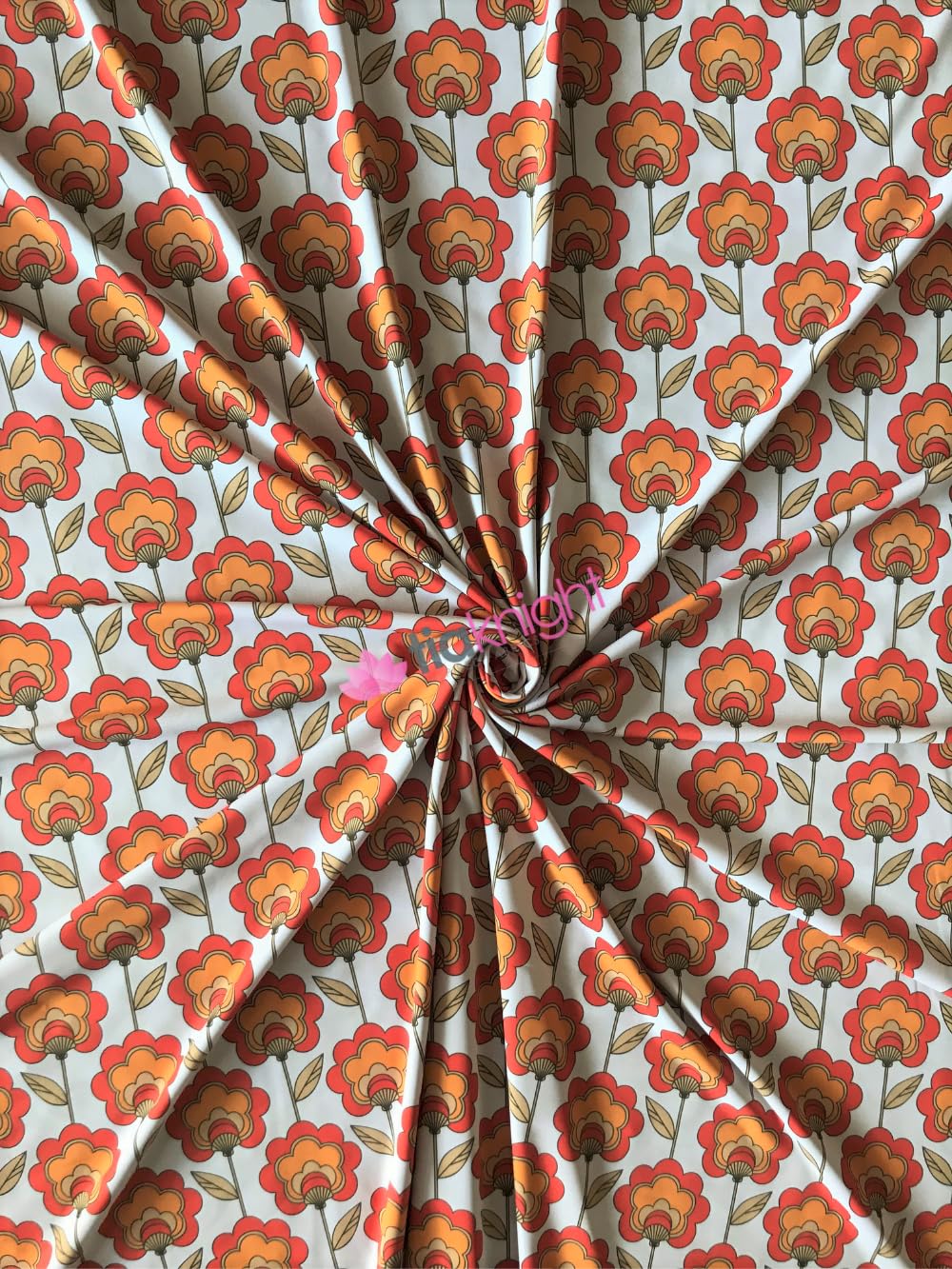 Premium Quality Printed Matte Nylon Lycra | 4 Way Stretch Swim Wear, Dance Leotard, Leggings Material | 50+ Colours/Prints in Stock | Sold By The Metre | Tia Knight (Funky Florals) — image 1