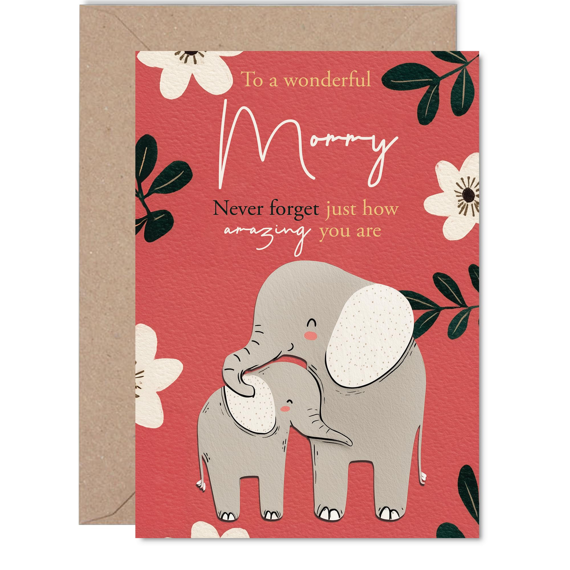 Mommy Birthday Card - Never Forget - Happy Birthday Card for Mommy from Son Daughter, 5x7 Inch Mother's Day Greeting Cards