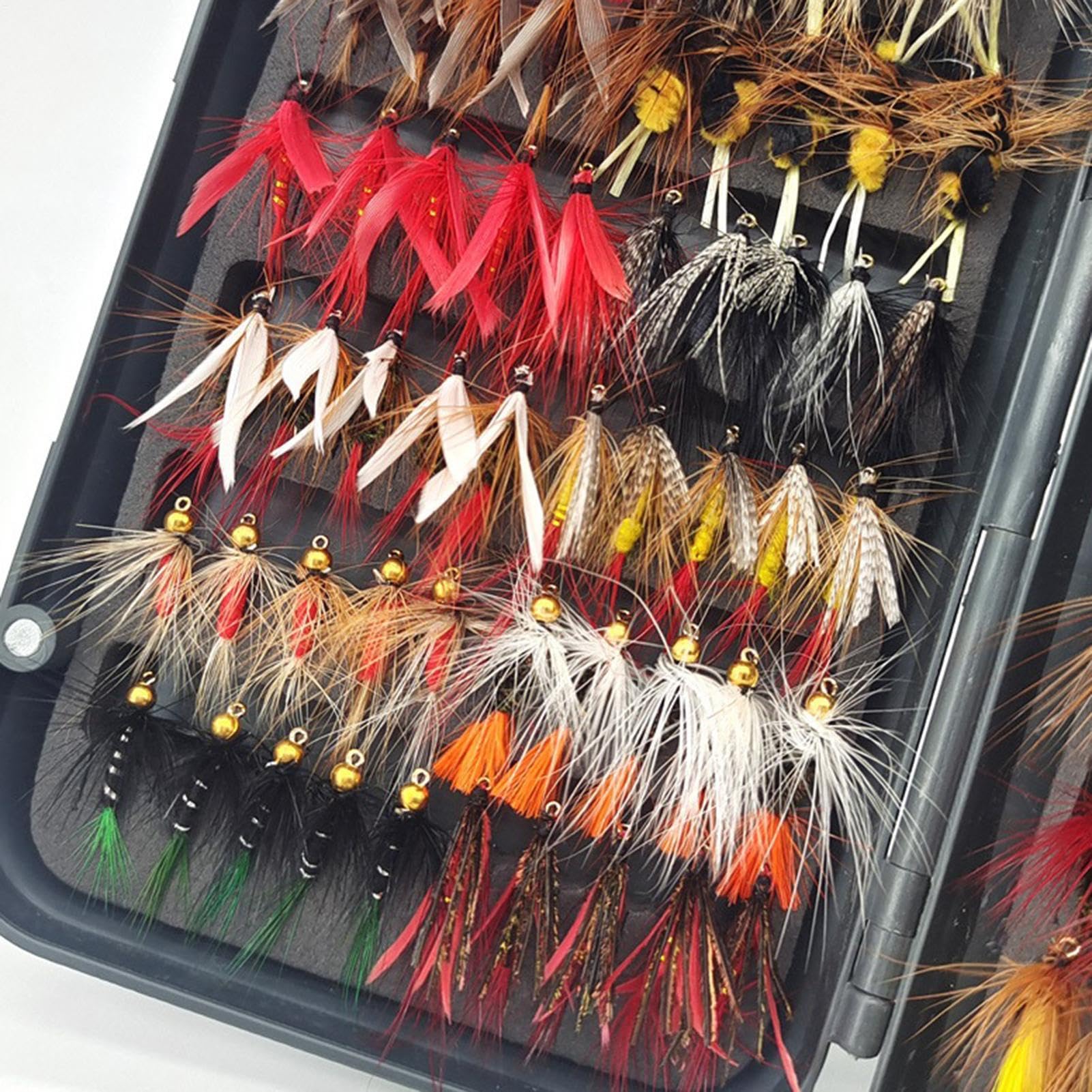 Forellenköder 120-teiliges Trocken- und Nassfliegen-Set inklusive | Angelköder Set Für Das Angeln Auf Forellen, Barsch, Sonnenbarsch, Fenchel In Süßwasser, Flüssen, Seen Und Bäche