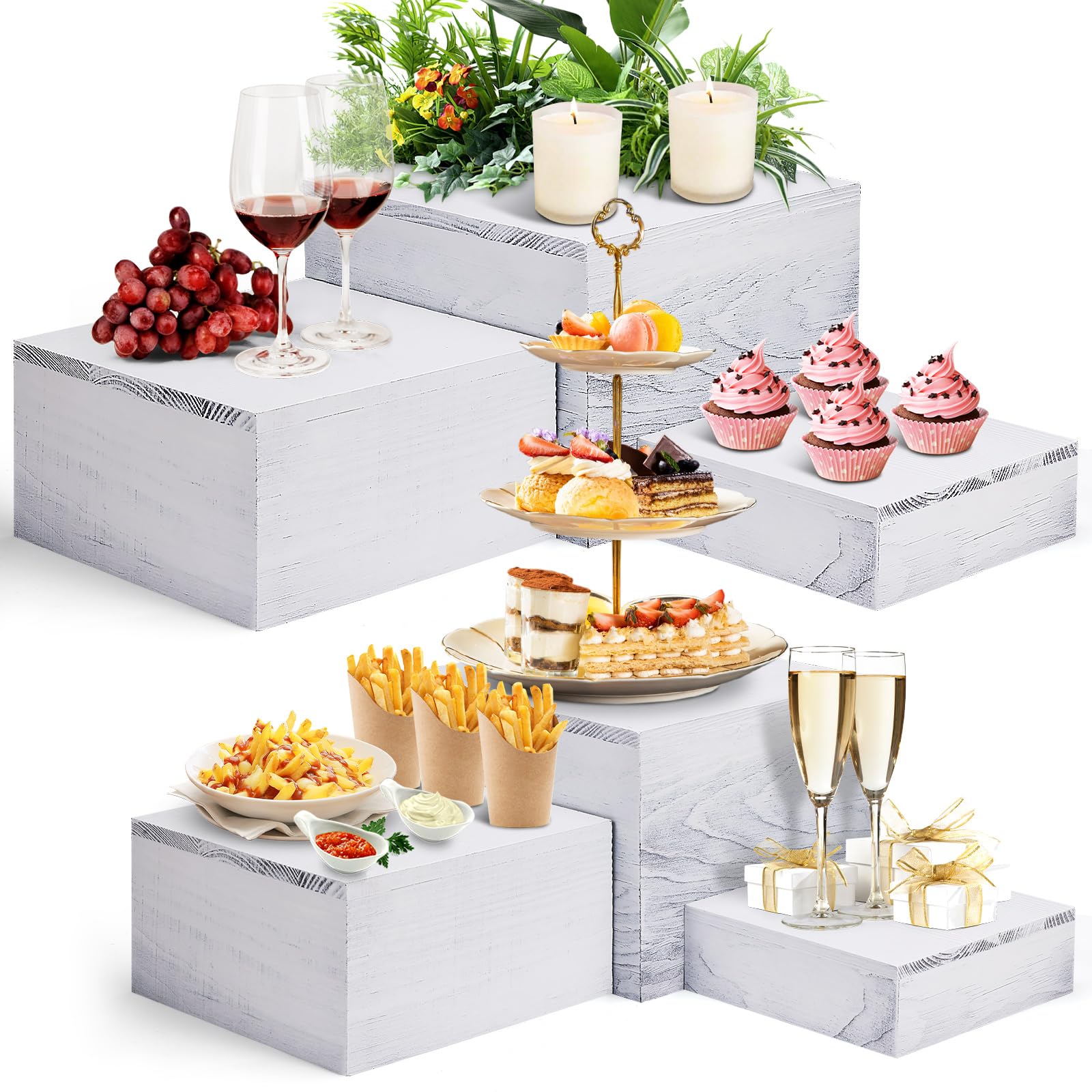 Amazon.co.jp: LEIFEOSH 木製ライザー ディスプレイスタンド 正方形