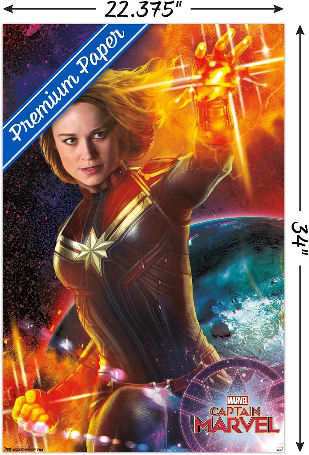 Trends International Marvel Cinematic Universe - Captain Marvel - Energy Wall Poster, 22.375" x 34", Premium Unframed Version