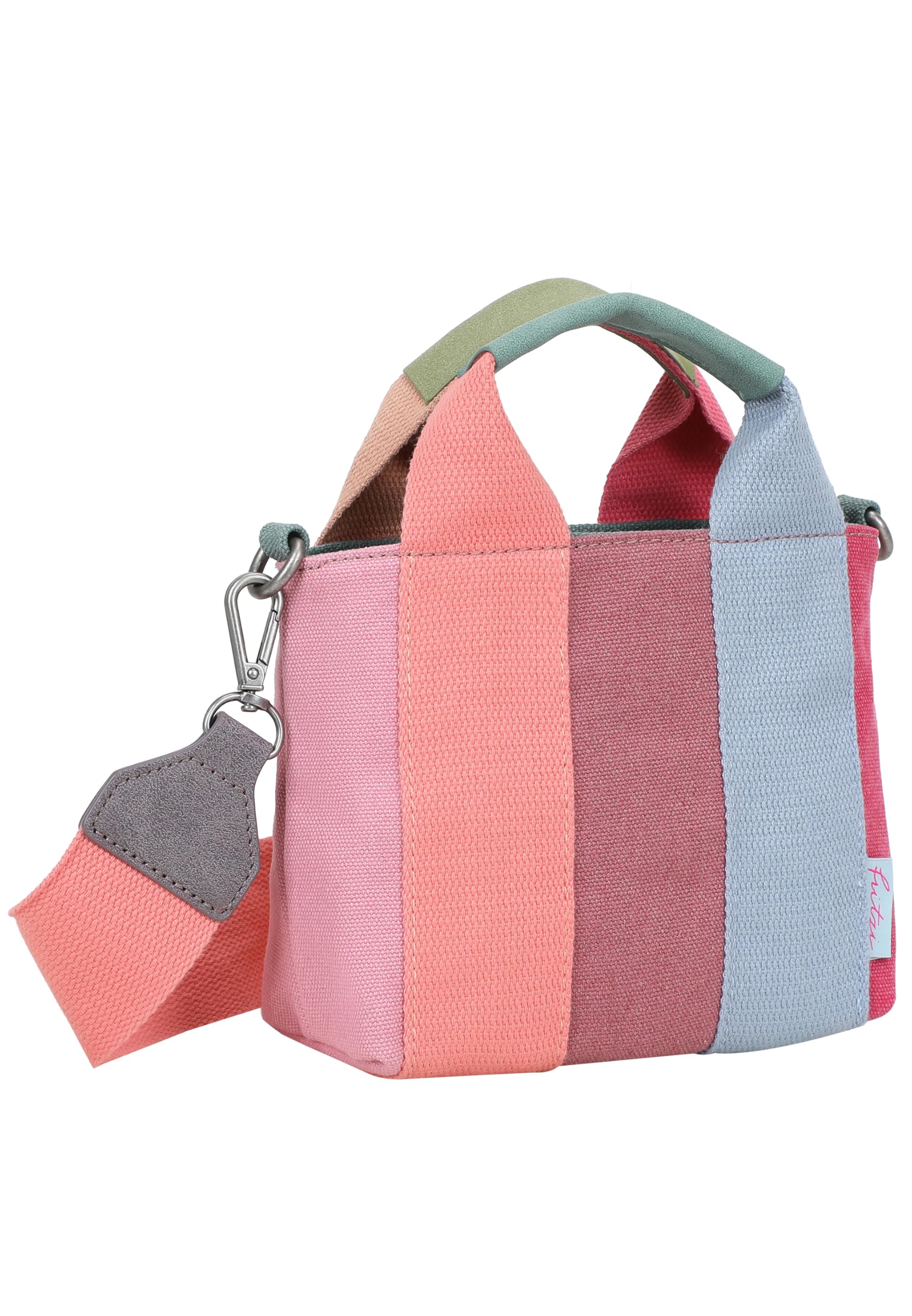 Fritzi Bini Limited Multi Crossbody Umhängetasche mit Reißverschluss und verstellbarem abnehmbarem Webbing-Schultergurt für Alltag und Freizeit 15,5 x 20 x 7 cm, Mehrfarbig
