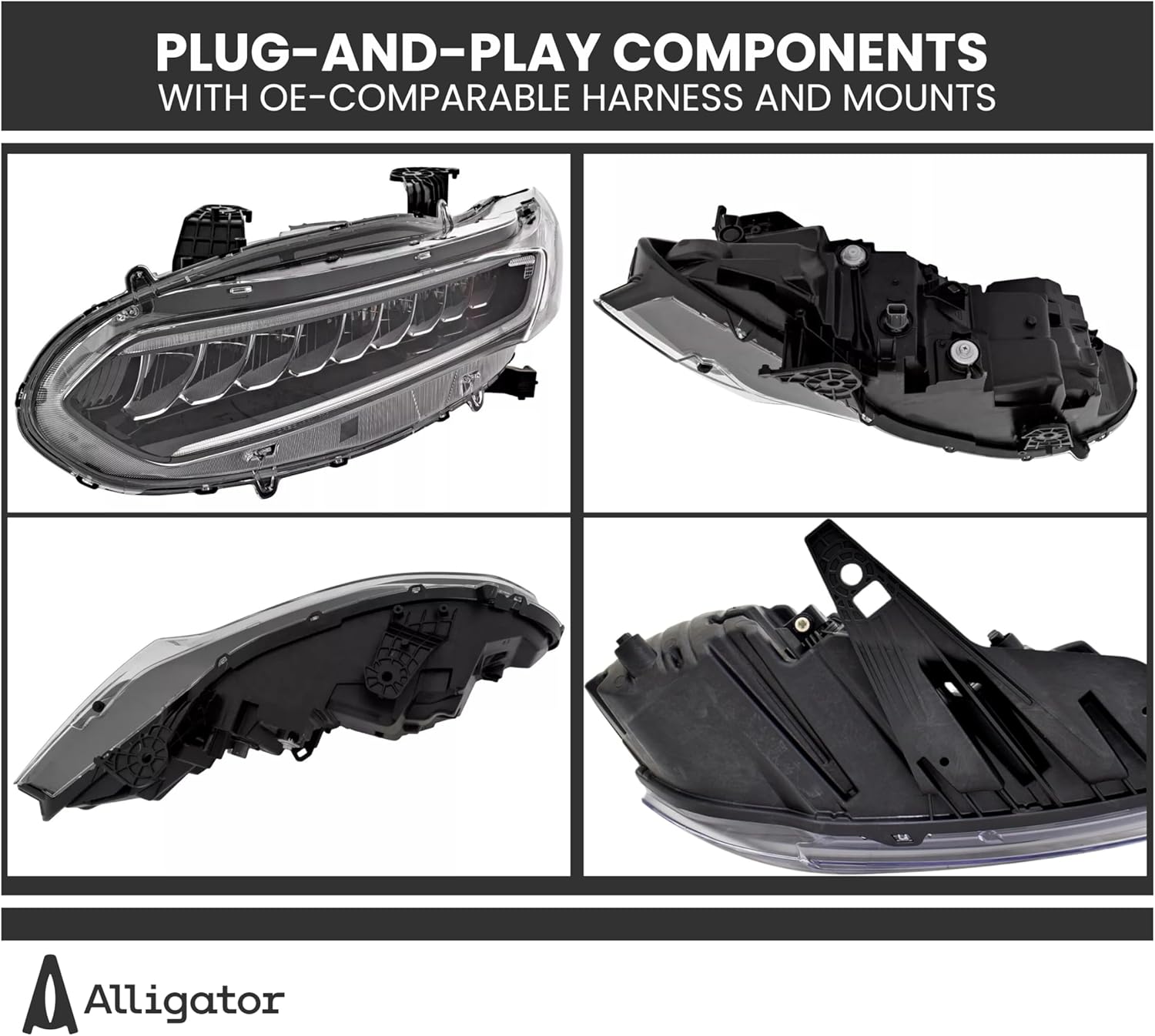 Full LED Headlight Assembly Replacement for Honda 2021 2022 Accord Sport CAPA Certified Headlamp with Bulbs and DRL, Right/Passenger Side, Fits: 33100-TVA-A42