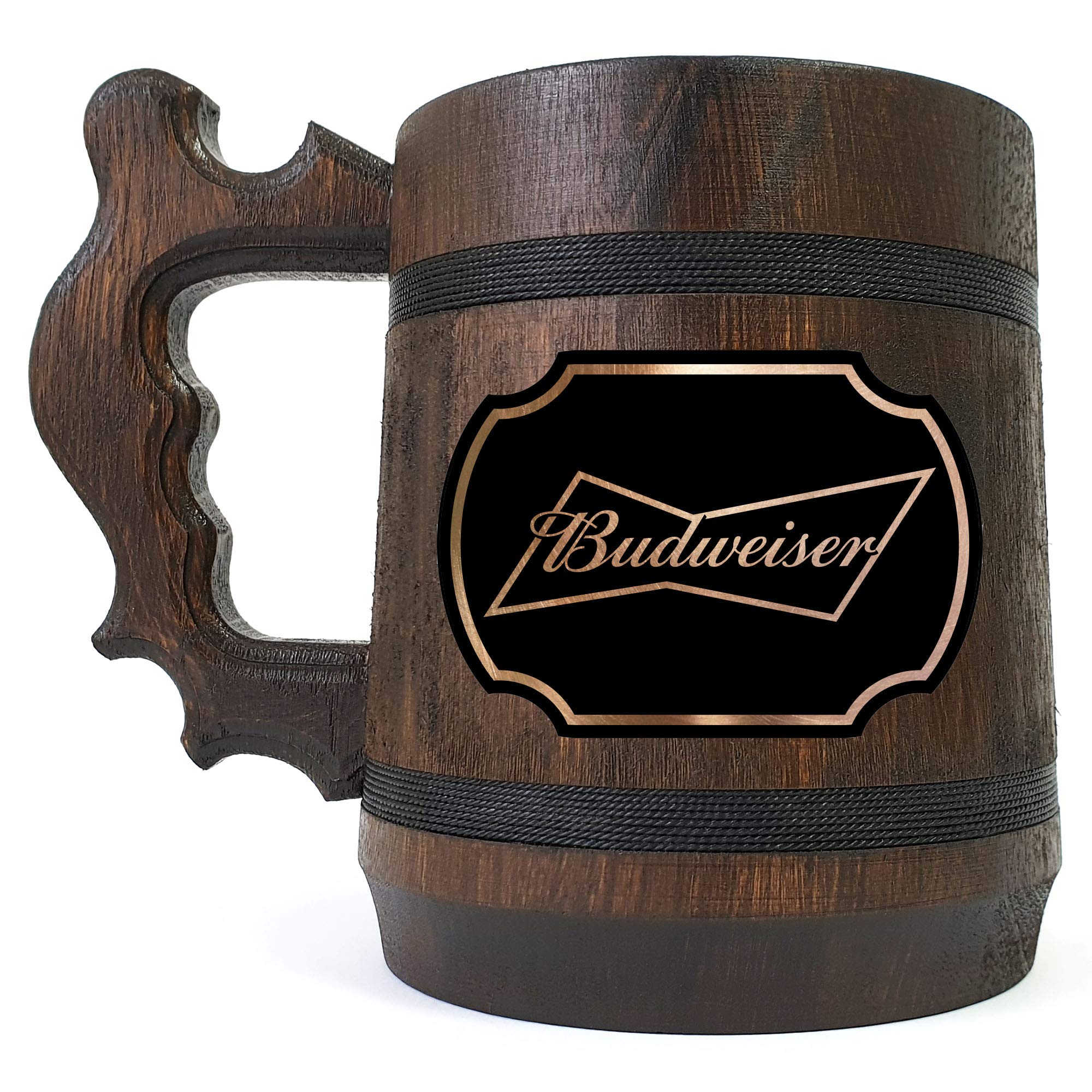 Budweiser Beer Stein, Gift For Him, Beer Stein For Groomsmen, Wooden Beer Mug Personalized, Budweise