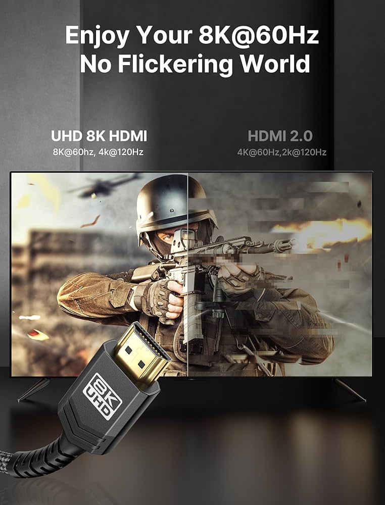 Amazon.com: JSAUX HDMI 2.1 Cables 6FT 2-Pack 48Gbps 8K & 4K