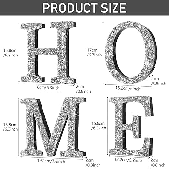 M❤︎ Amazon.com: Jetec 4 Pcs Love Home Sign Large Crystal Diamond