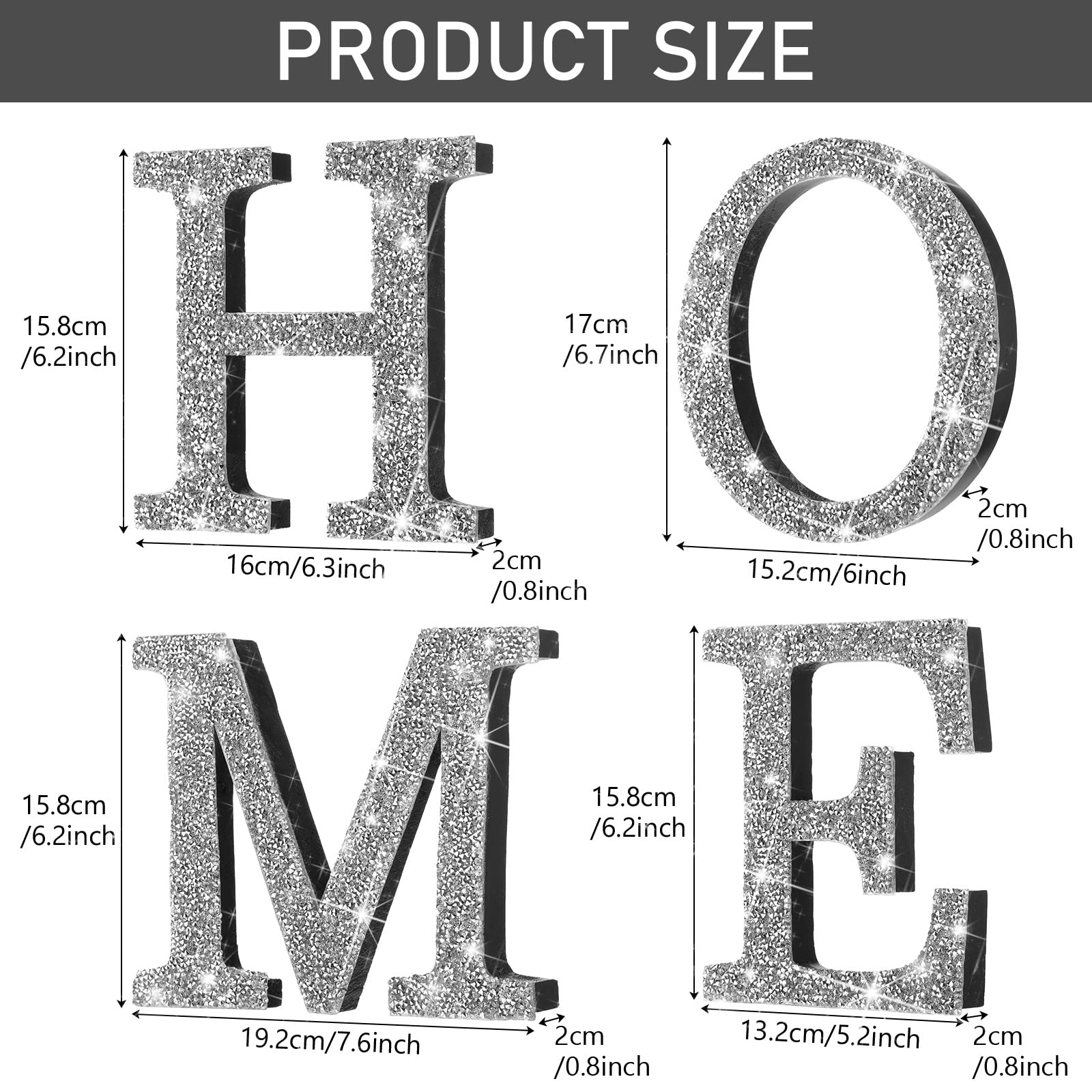 ♡♡♡ Amazon.com: Jetec 4 Pcs Love Home Sign Large Crystal Diamond