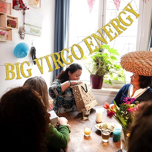 Miniatura 4 de Big Virgo Energy Banner, Virgo AugSept. Decoración de fiesta de cumpleaños 12 suministros de decoración de fiesta de cumpleaños con temática
