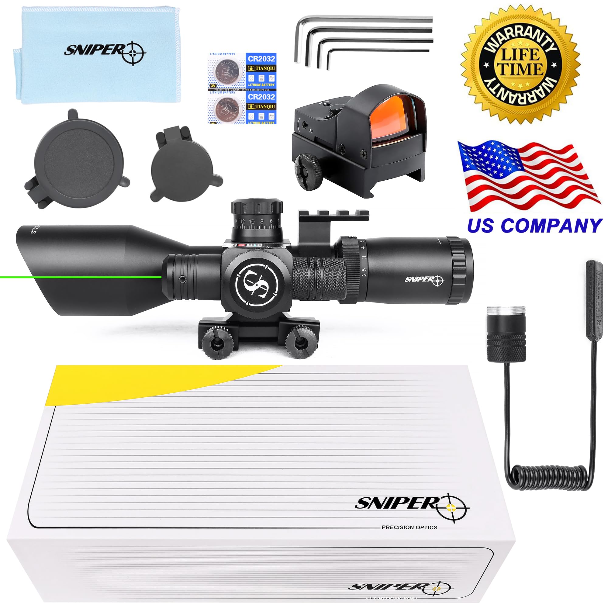 Amazon.com : Sniper Rifle Scope 2.5-10x40 Compact Rifle Scope with