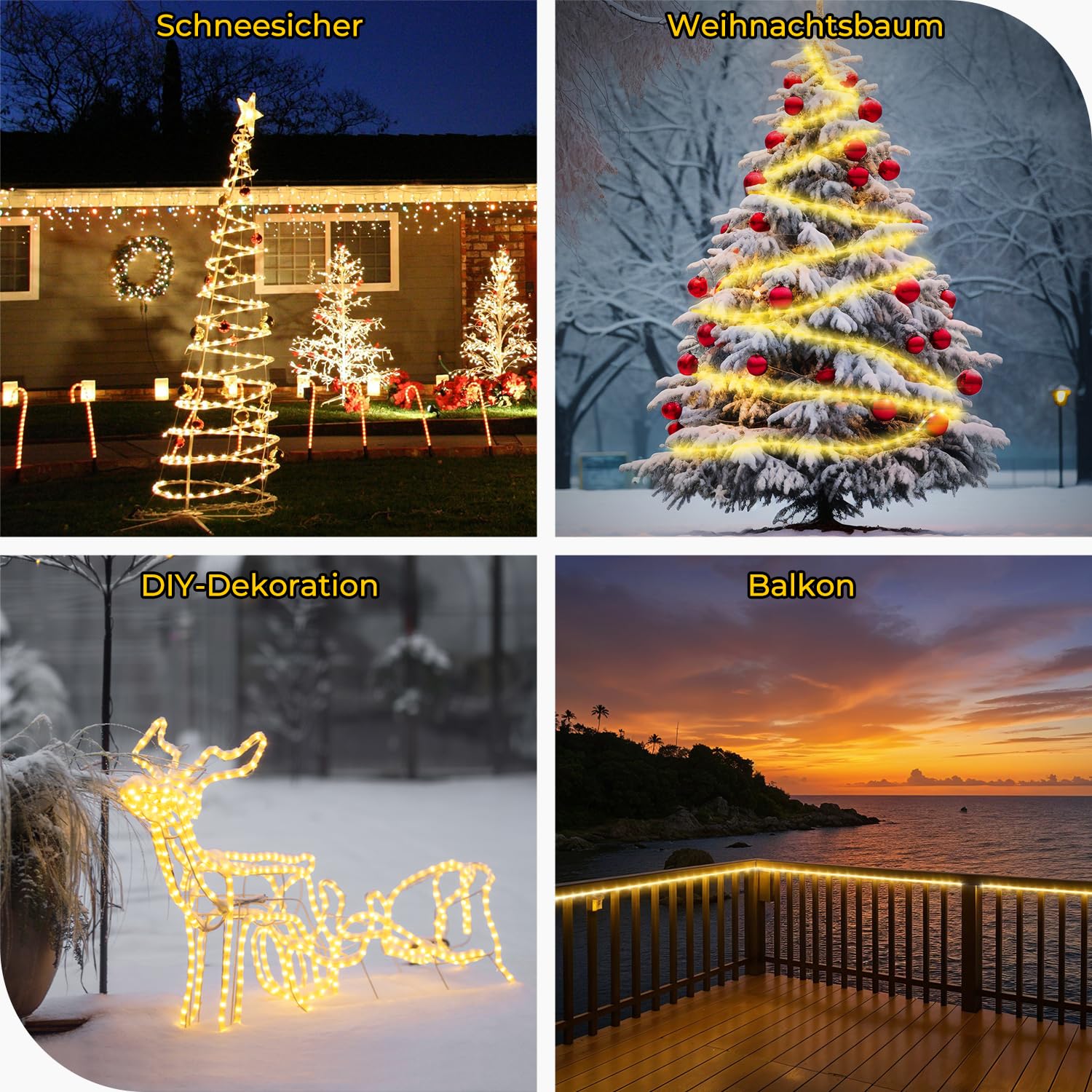 OxyLED LED Schlauch 20m, 300 LEDs Lichtschlauch Außen IP44 Wasserdicht, 8 Lichtmodi Dimmbar mit Fernbedienung, LED Lichtschlauch für Weihnachten Party Hochzeit Innen & Außen Dekoration, Ø7.5mm