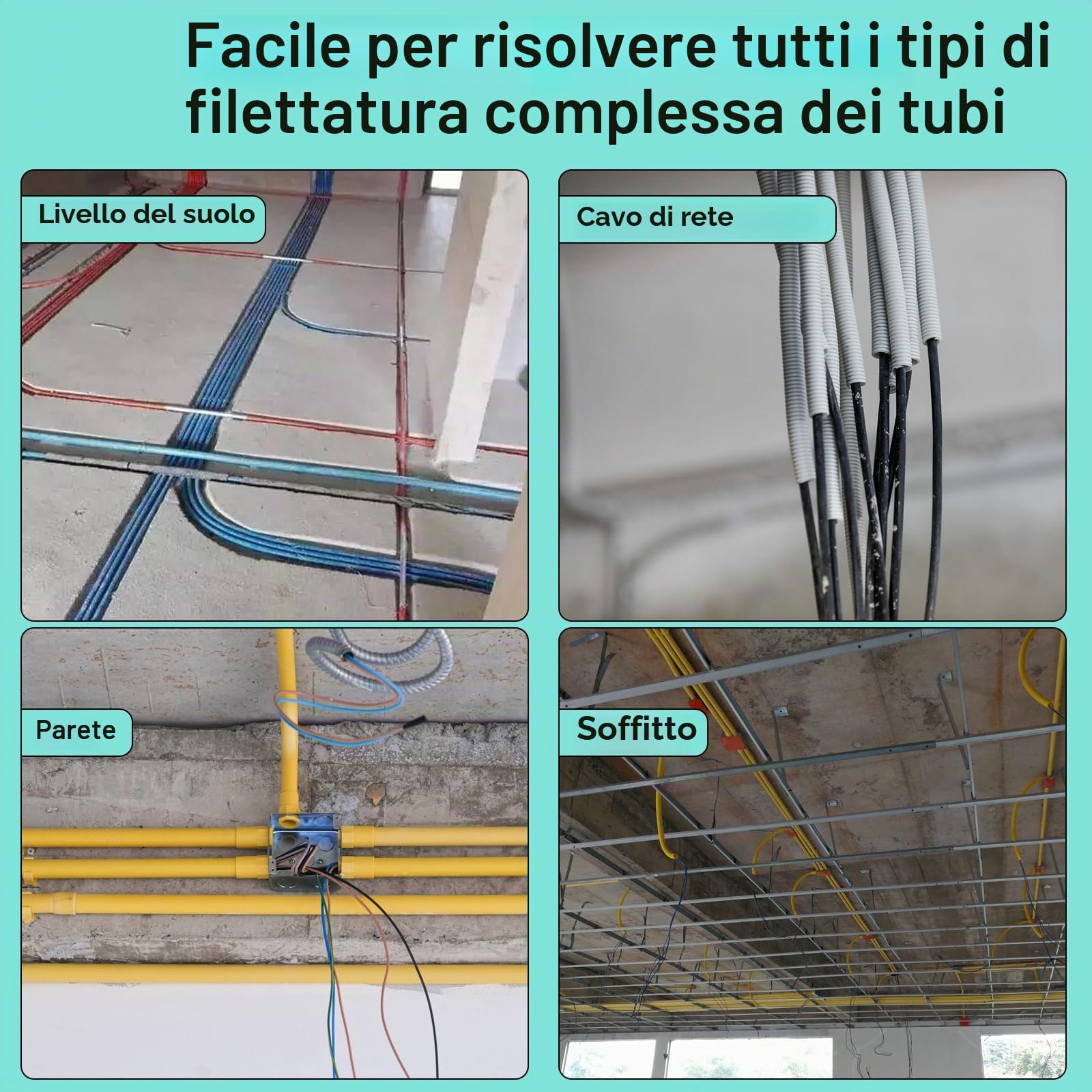 EFUTURETIME Sonda Elettricista 50 Metri, Sonda Passacavi Professionale 4.5mm, Sonda Tiracavi con 1 Molla di Guida, Sonde Tiracavi per l’Installazione di Cavi