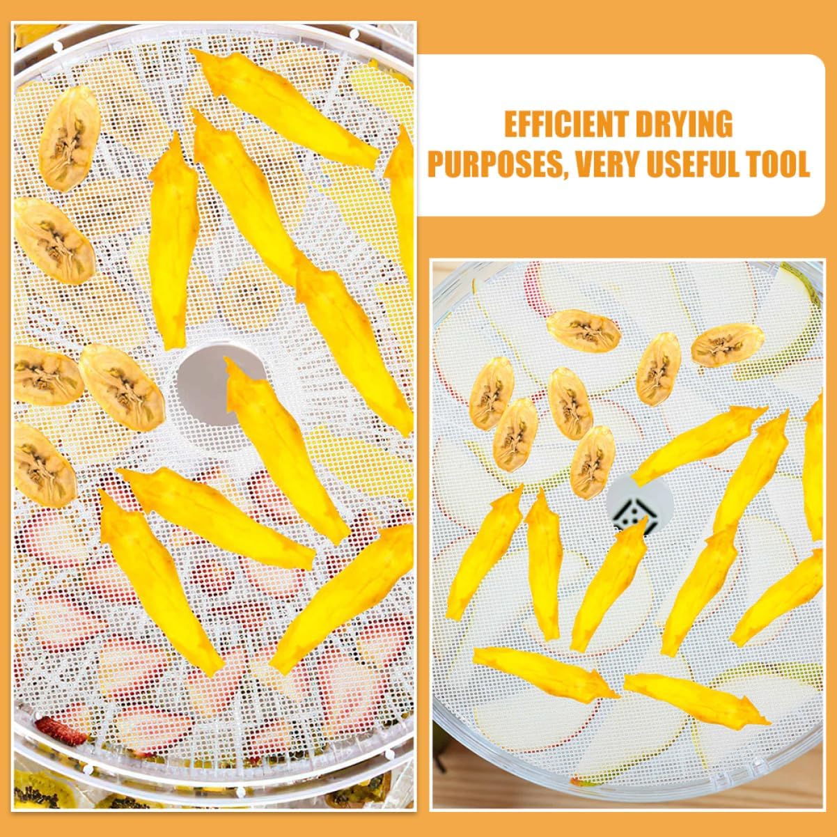 10pcs Silicone Dehydrator Sheets Round Non-stick Mats for Fruit Dryer Versatile Baking Liner