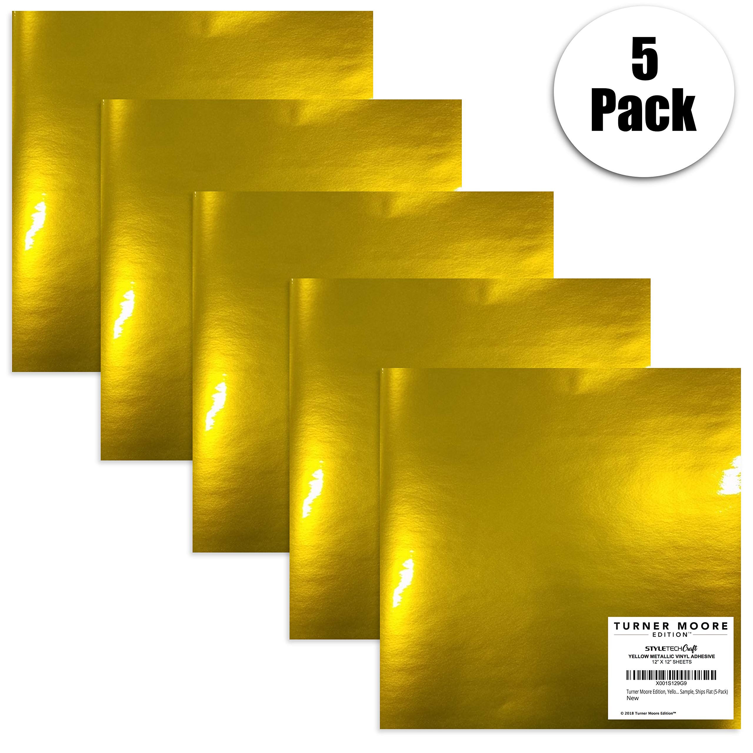 Buy Turner Moore Edition, Yellow Metallic Vinyl Adhesive 12" x 12" Vinyl Adhesive Sheets for