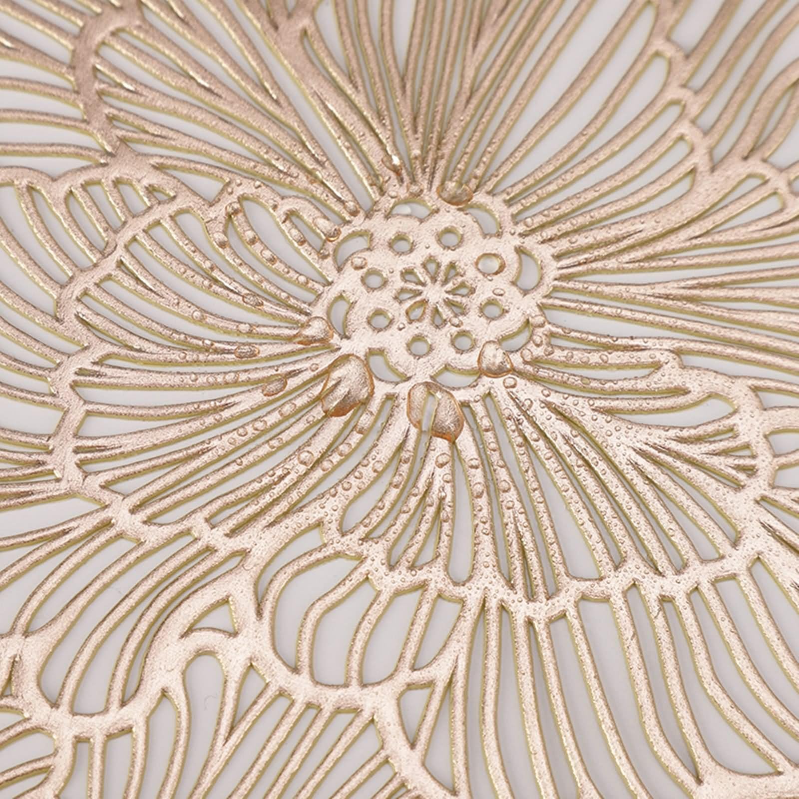 Tischset Herbst Deko 10er Set, Place Mats Gold 38cm Blumenförmig PVC für Küche Restaurant Speisetisch