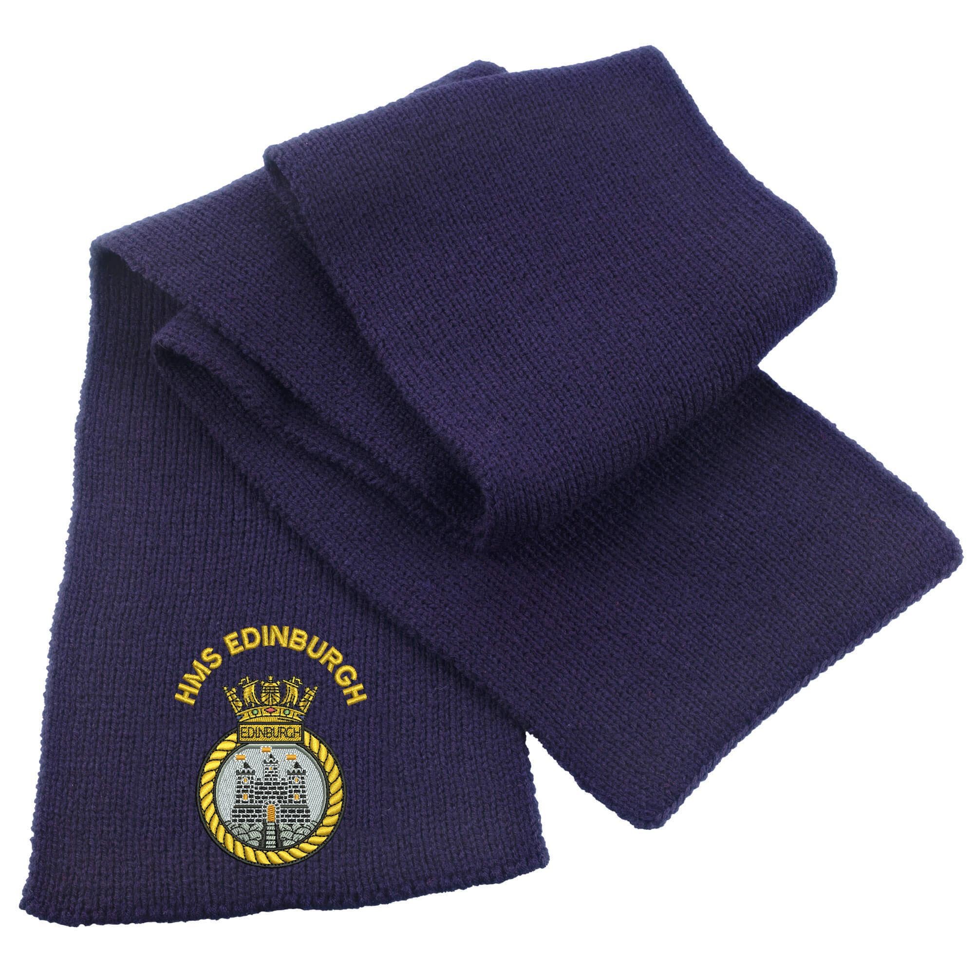 Pineapple Joe's HMS Edinburgh Heavy Knit Scarf - Navy