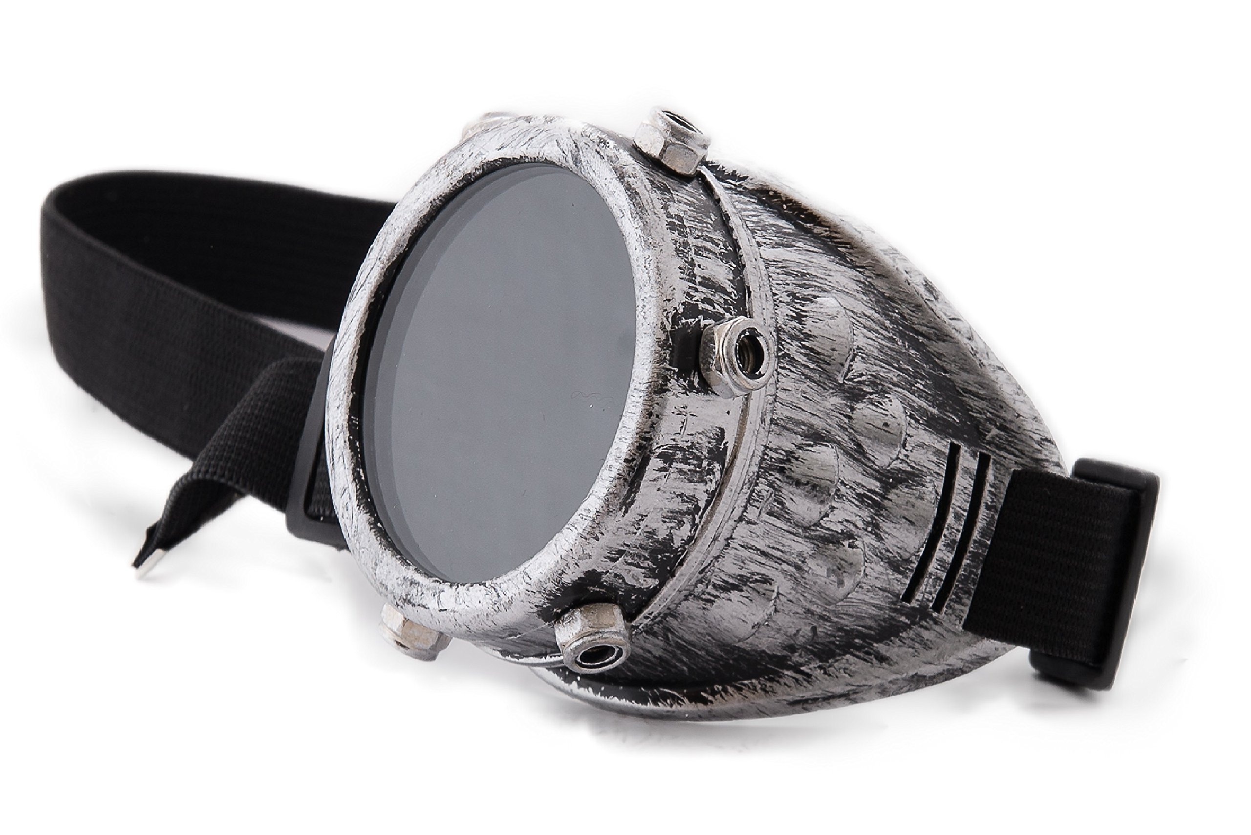 Morefaz Steampunk Goggles One Eyed Eye Cyber Welding Goth Cosplay Vintage Rustic Rave Party Fancy Dress (Gray)