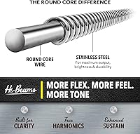 Vista 4 de DR Strings HI-BEAMS – Cuerdas de bajo de acero inoxidable de 5 cuerdas, 45-125, núcleo redondo (MR5-45)