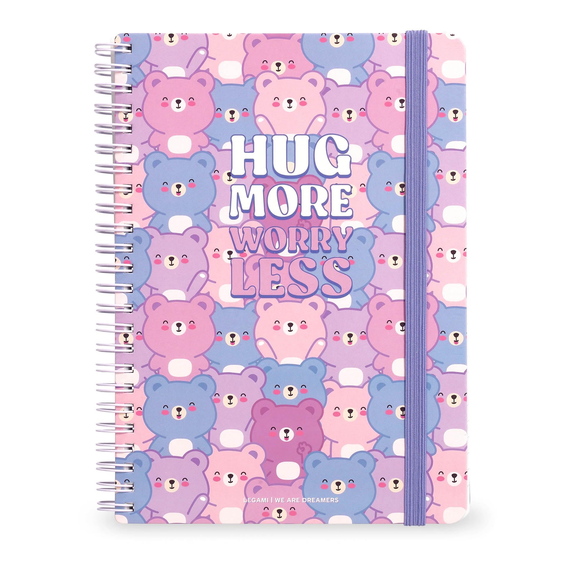Legami - Notitieboek met grote gelinieerde lijnen, A5, 200 afneembare pagina's, elastiek, eindvak, van FSC®-gecertificeerd papier, papier 100 g/m², 15,5 x 21 cm, motief Kitty