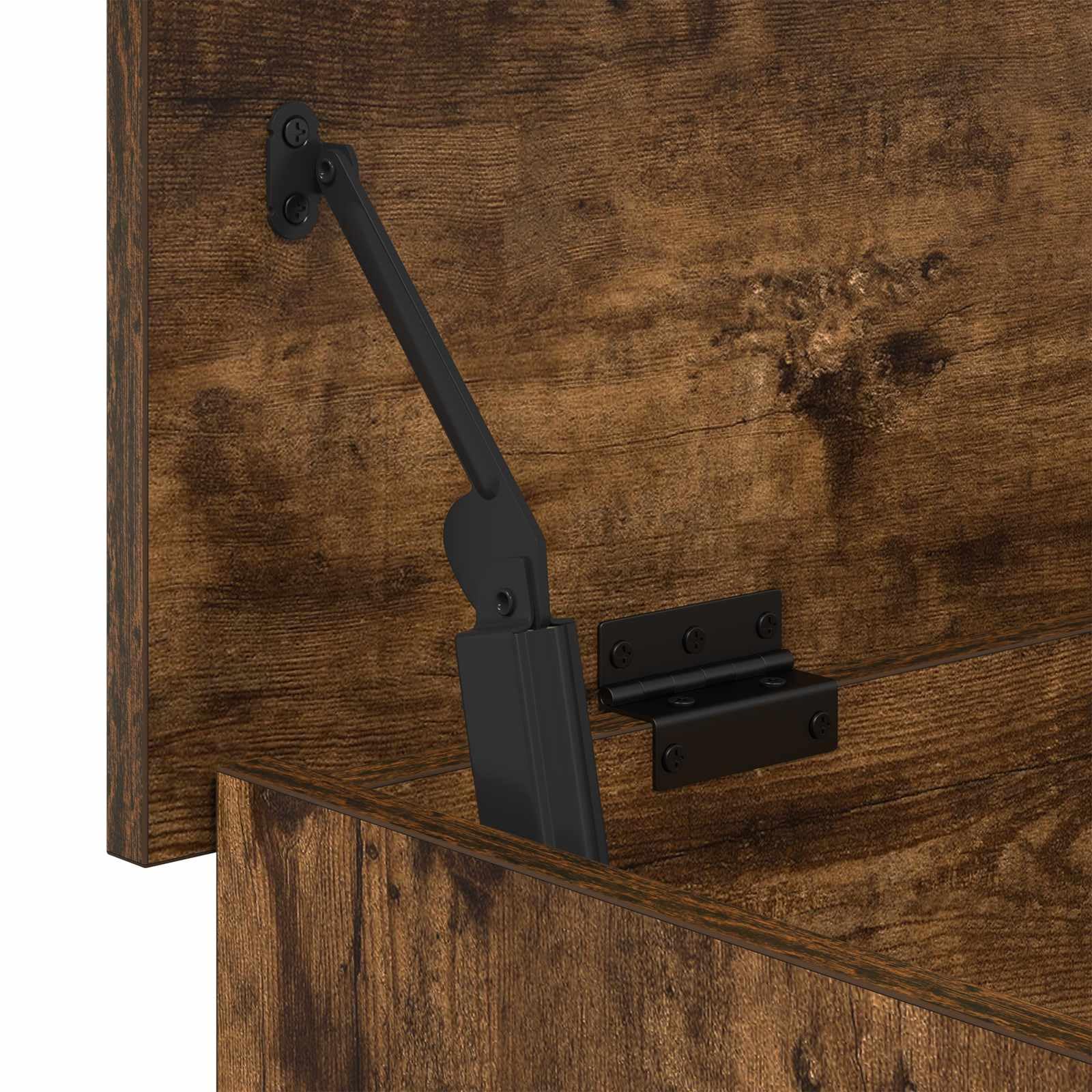 Aufbewahrungstruhe Geräucherte Eiche 80 x 40 x 50 cm | Aus Holzwerkstoff, rechteckiges Design, einfache Montage, pflegeleicht mit feuchtem Tuch