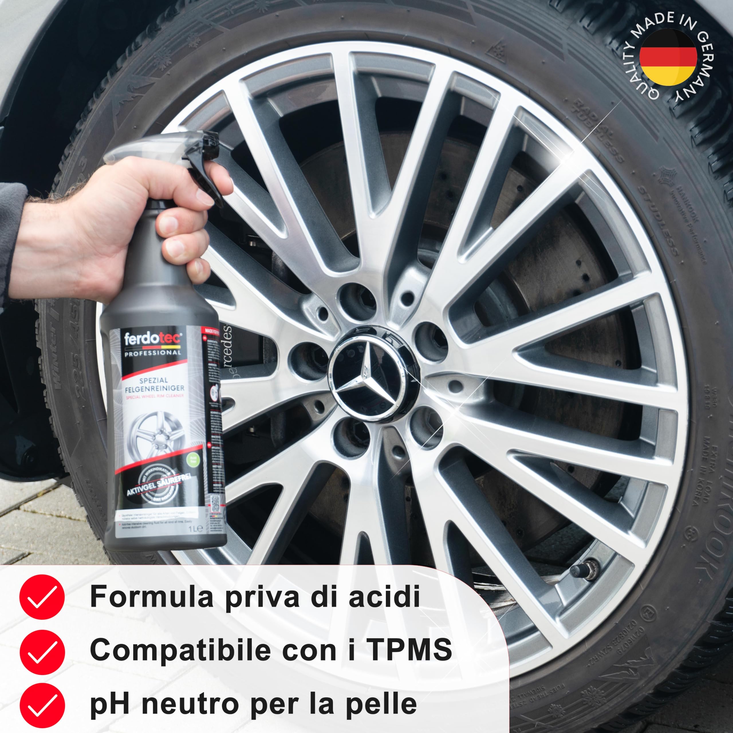 PULITORE RUOTE FRENI 120 Ml Detergente Ruote Senza Acidi Pulizia Ruote