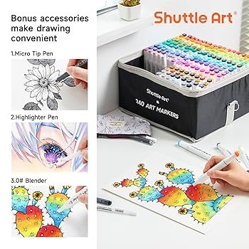 Amazon.com : Shuttle Art 240 Colors Alcohol Markers, 239