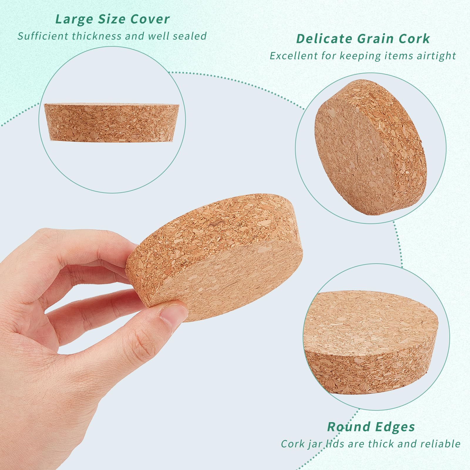 Tappi In Sughero Per Barattoli - Coperchi Conici Legno Per Bottiglie Vino - Foto 12