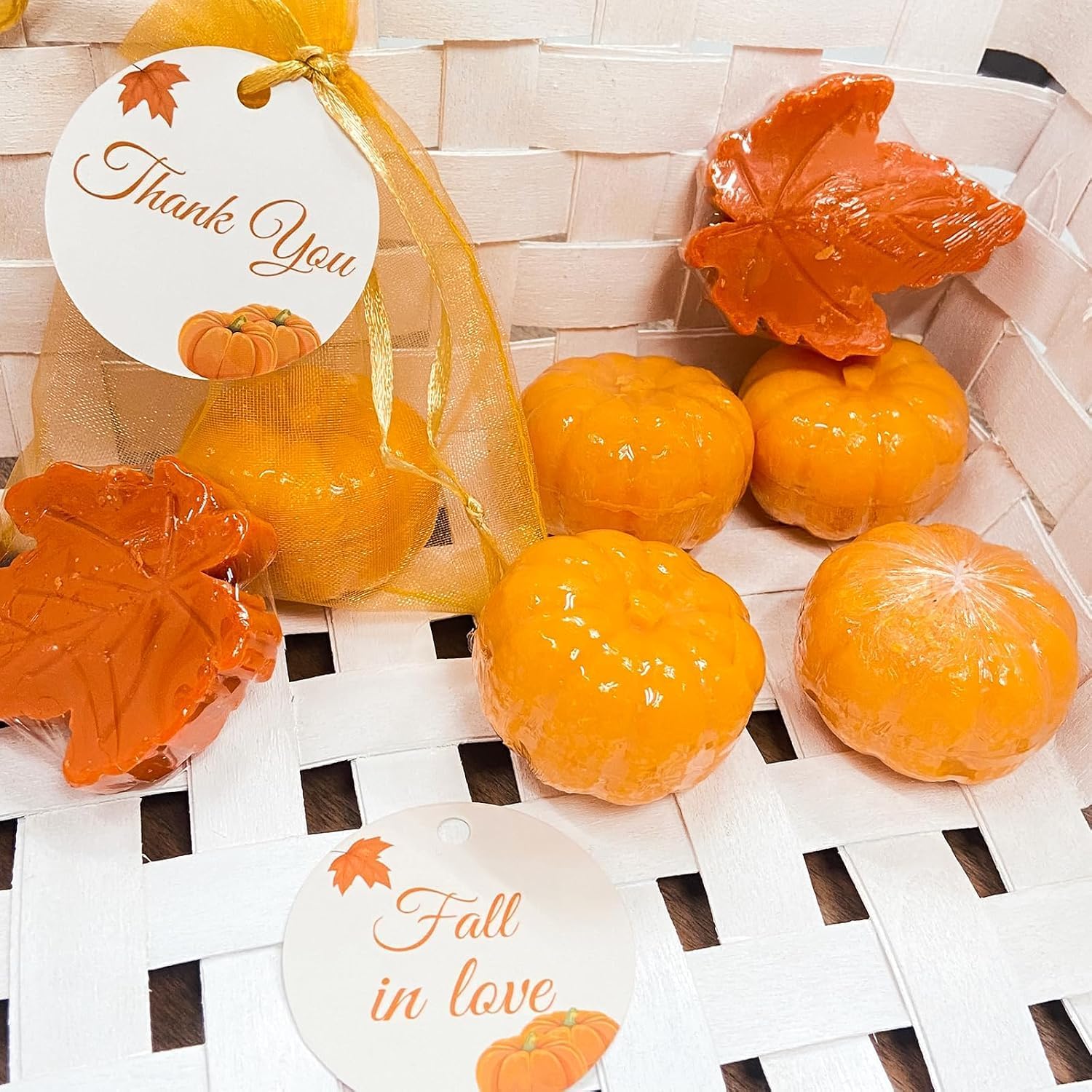 36 Sets Fall Bridal Shower Favors Maple Pumpkin Soaps Fall Wedding Decoration Thanksgiving favors Fall in Love Autumn Baby Shower Birthday Party Gift Sets Bulk Tag Cards for Guest Women (36)