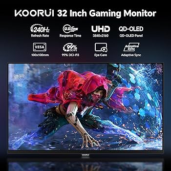 Amazon.com: KOORUI 32 Inch OLED Gaming Monitor, 4K UHD 240Hz