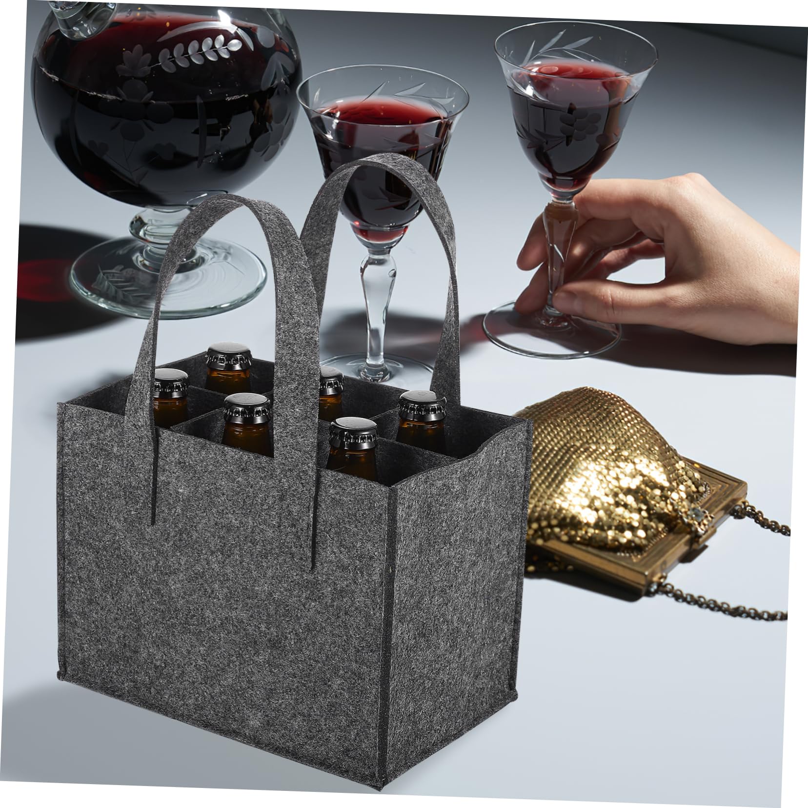 Felt Weintragetasche Flaschen 4 Stück, 6 Flaschen, Weihnachten Mottoparty